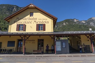 The village of Kaltern, on the South Tyrolean Wine Road, valley station of the funicular railway to