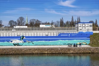 Stormwater overflow basin on Osterfelder Straße in Oberhausen, on the Rhine-Herne Canal and the