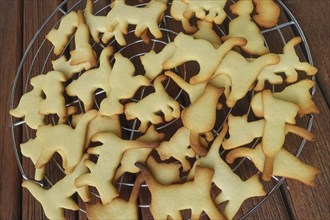 Swabian cuisine, Swabian Christmas biscuits, Ausstecherle, shortbread biscuits, cat figurines,