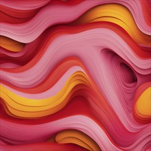 Seamless abstract pattern of vector fluid curved lines creating a dynamic ripple effect in vibrant