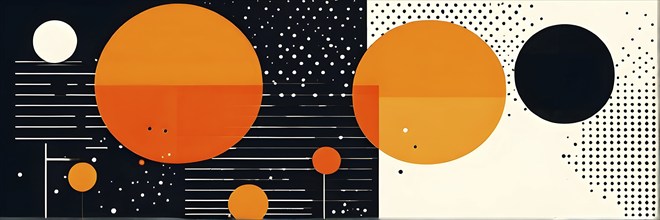 Abstract minimalist illustration wallpaper design accentuated with vibrant orange color, AI