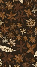 Abstract wallpaper illustration of Christmas spices like cinnamon sticks, star anise, and cloves,