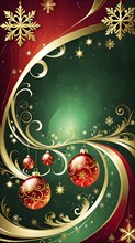 Abstract wallpaper illustration of Christmas symbols for gift cards, swirling shapes and lines, in