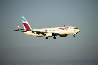 Eurowings Boeing 737-800 approaching Cologne-Bonn Airport, CGN, North Rhine-Westphalia, Germany,