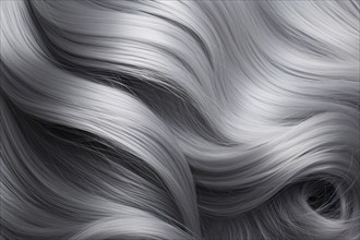 Close up of woman's long gray hair. KI generiert, generiert, AI generated