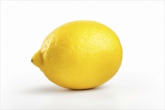 Single lemon on white background. KI generiert, generiert, AI generated