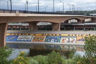 Pueblo, Colorado, Murals line a concrete levee for three miles along the Arkansas River. The levee