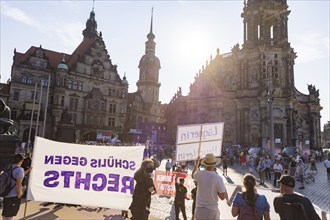 Election campaign event of the Sahra Wagenknecht BSW alliance on Dresden's Schlossplatz.