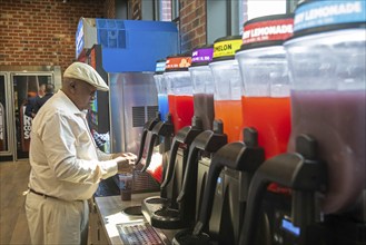 Romulus, Michigan USA, 27 August 2024, Flavored sweet drinks were on sale as Sheetz opened its