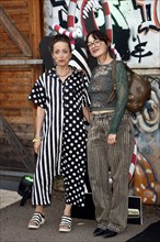 Anna Thalbach and Nellie Thalbach at the opening of the Tim Burton exhibition at the Radsetzerei on