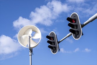 A mini wind power plant in the small Dutch town of Haarlemmermeer supplies the traffic lights at a