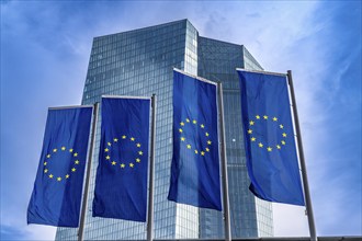 Building of the European Central Bank, ECB, in Frankfurt am Main, Skyline, Hesse, Germany, Europe