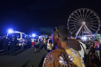 Ferris wheel catches fire at the Highfield Festival on Friday, Störmthaler See, 17.08.2024