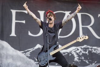 Chris Hell, singer of Fjørt at the Highfield Festival on Saturday, Störmthaler See, 17.08.2024