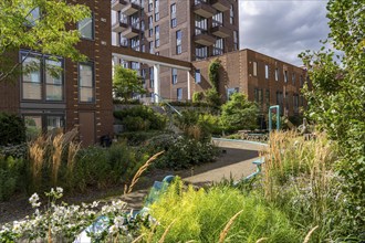 De Groene Kaap residential complex, in the Rotterdam Feijenoord district, on the Maashaven,