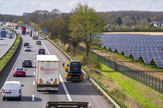 Solar park near Neukirchen-Vluyn, along the A40 motorway, over 10, 000 solar modules spread over 4