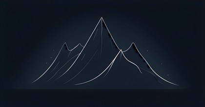 Minimalist illustration of an abstract mountain that cycles through day and night, symbolizing