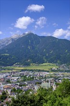 From Frundsberg Castle, view of Schwaz and the Inn Valley, Schwaz, Inn Valley, Tyrol, Austria,