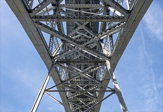 Dom Luís I Bridge as seen from beneath, Porto, Portugal, Europe