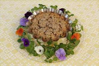 Vegetarian cuisine, chestnut roast, chestnut cake, chestnut roast, chestnut cake with hazelnuts,