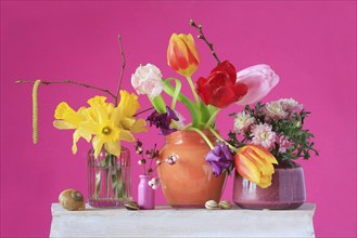 Picturesque still life with flowers, Germany, Europe