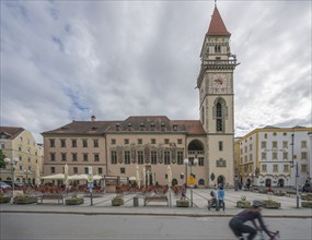 Old Town Hall with the facade frescoes from 1922, the frescoes show Emperor Ludwig the Bavarian and