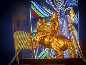 Christmas market on the main street in Dresden Neustadt, Dresden, Saxony, Germany, Europe