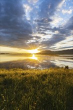 Sunrise at Forggensee, Ostallgäu, Allgäu, Swabia, Bavaria, Germany, Europe