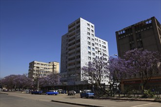 Addis Ababa, city centre, houses along Churchillroad, Ethiopia, Africa