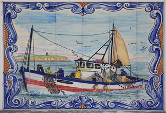 Historic azulejos painting in Ferragudo, Algarve, Fortugal