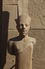 Luxor, Karnak Temple, Statue of Amun Ra in the temple complex in Karnak, Africa, Upper Egypt,