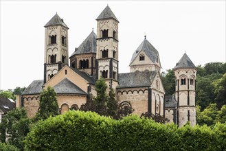 Romanesque monastery church, Benedictine Abbey Maria Laach, Eifel, Rhineland-Palatinate, Germany,