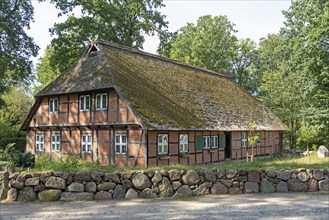 Heidemuseum Dat ole Huus, Low German hall house, Wilsede, Bispingen, Lüneburg Heath, Lower Saxony,