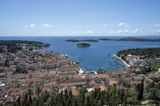 View of Hvar Old Town, Hvar Island, Dalmatia, Croatia, Europe