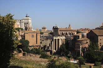 View from Monte Palatino, Palatine Hill, of the historic centre of Rome, Italy, Europe