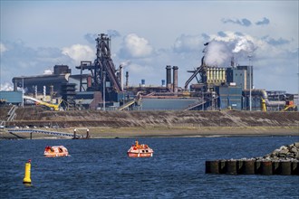 The Tata Steel steel and metallurgical plant in IJmuiden, Velsen, North Holland, Netherlands,