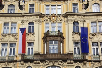 Historic houses on the Old Town Square, Prague, Czech Republic, Europe