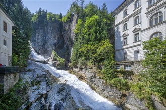 Waterfall of the Gasteiner Ache in the centre, Bad Gastein, Gastein Valley, Hohe Tauern, Pongau,