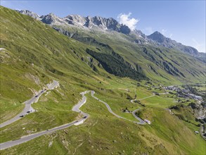 James Bond Goldfinger curve viewpoint on the Furka Pass. Scenes for the James Bond film Goldfinger