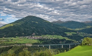 Bridge of the Brenner motorway A 13 near Innsbruck, Alpine landscape, Innsbruck, Tyrol, Austria,