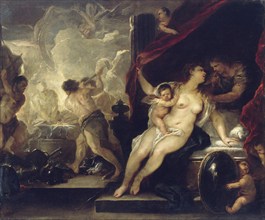 Venus, Mars and the Forge of Vulcan (c.1660), painting by Luca Giordano (Italian, 1634-1705),