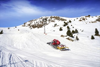 Cerler sky area in Pyrenees of Huesca at Spain