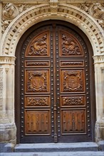 Zamora Diputacion wooden door in Spain by Via de la Plata way to Santiago