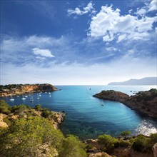 Ibiza Es Porroig also Port Roig view at Balearic Islands of Spain