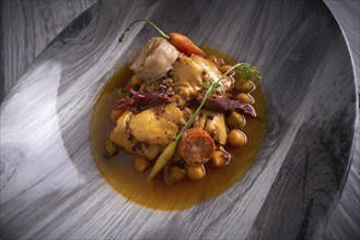 Madrid style modern callos tripe stew from Spain tapas