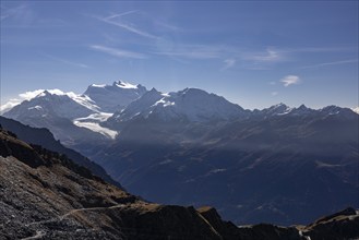 Grand Combin with Glacier de Corbassiere, view from Les Attelas, Verbier, Valais, Switzerland,