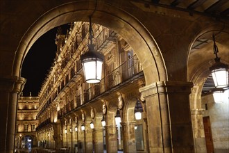 Salamanca Plaza Mayor in Spain along via de la Plata way to Santiago