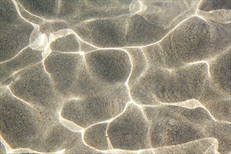 Beach sand bottom ripple of water waves reflection texture