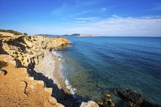 Ibiza Sa Caleta beach in south San Jose at Balearic Islands of spain