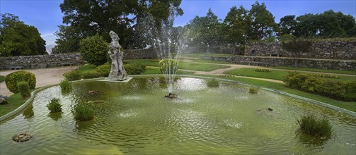 Castro de Vigo park fountain in Galicia of Spain